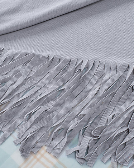 Fringe Trim Center Seam Dolman Sleeve Top