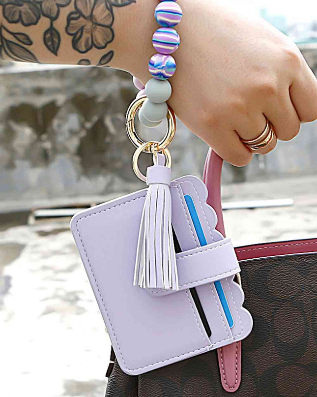 Beaded Tassel Keychain with Wallet