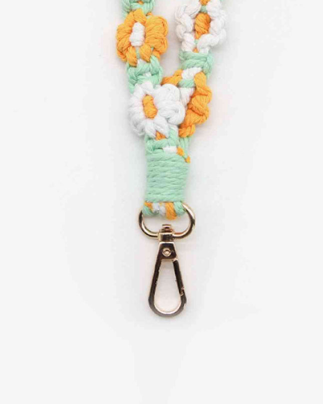 Assorted 4-Piece Macrame Flower Keychain