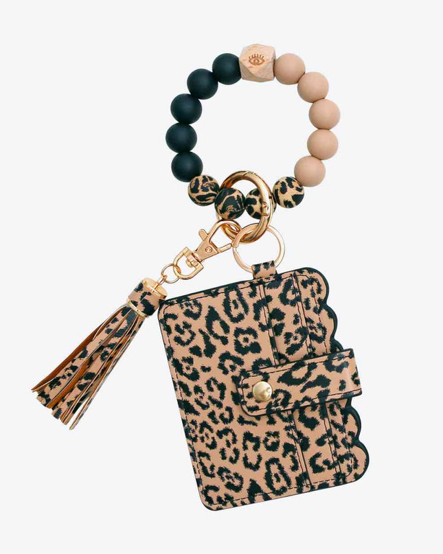 Random 2-Pack Leopard Mini Purse Tassel Wristlet Key Chain