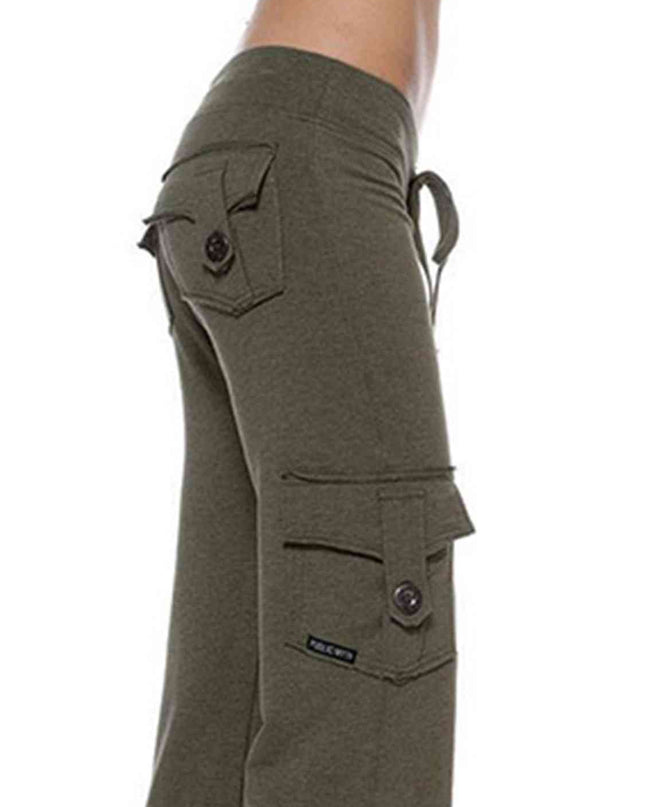 Mid Waist Pants with Pockets