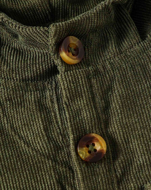 Buttoned Hoodie with Pockets