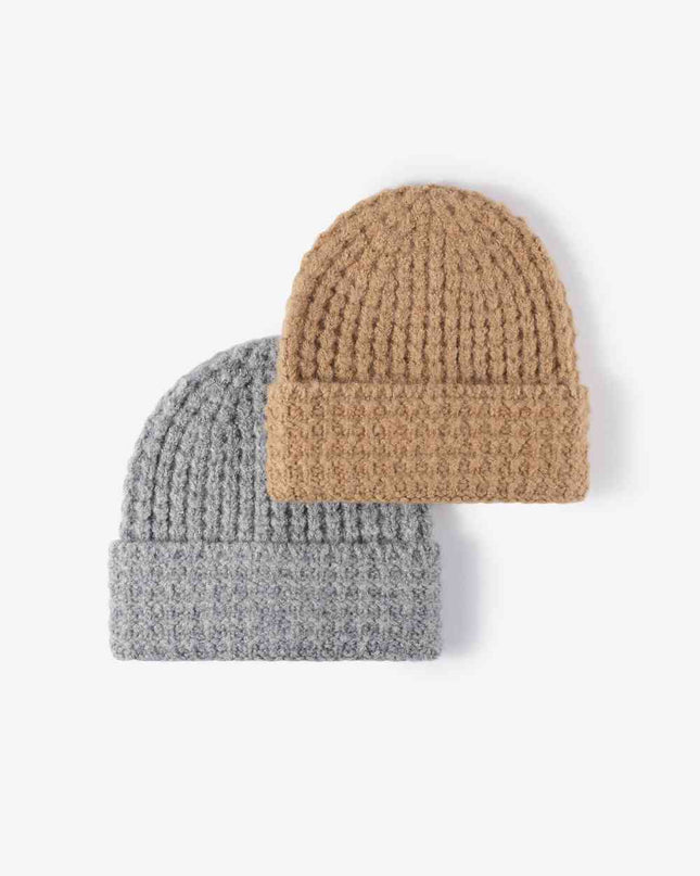 Waffle-Knit Cuff Beanie