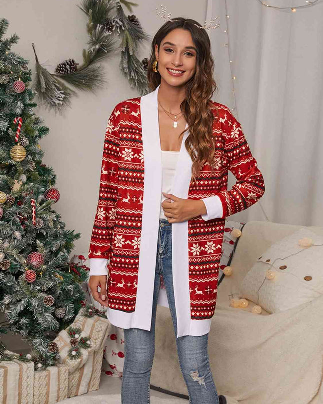 Christmas Open Front Cardigan