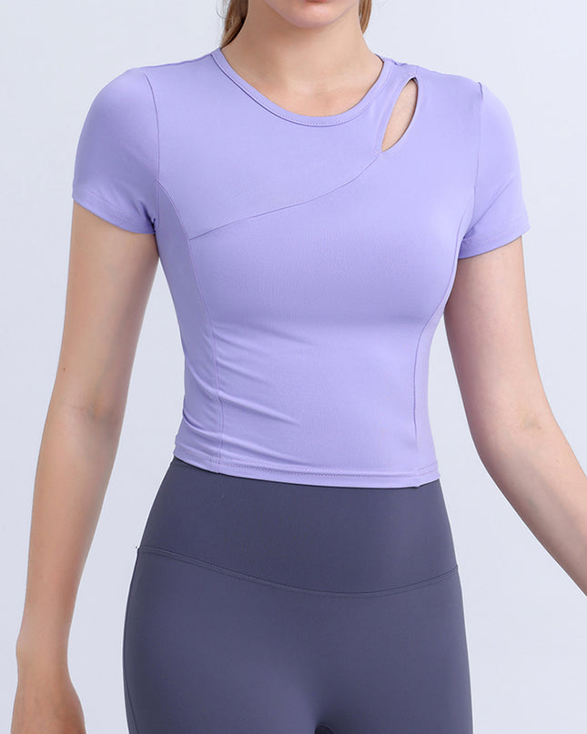 Round Neck Short Sleeve Active Top