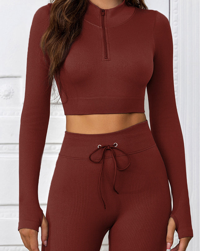 Half-Zip Thumbhole Sleeve Sports Top