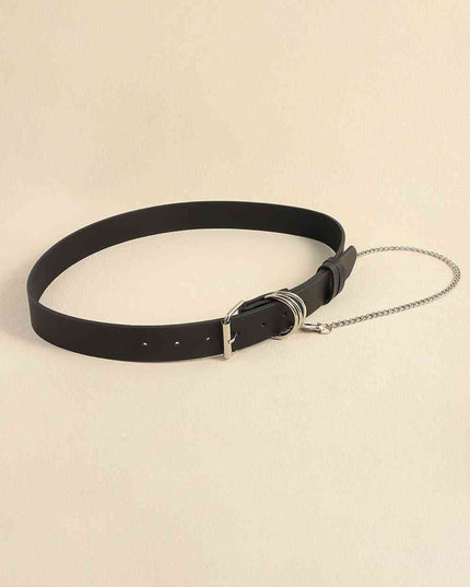 PU Leather Alloy Chain Belt