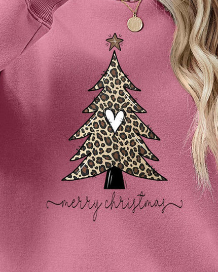 Christmas Tree Graphic Long Sleeve Sweatshirt