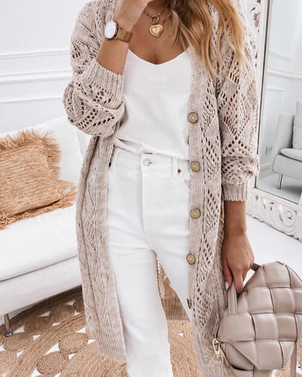 V-Neck Long Sleeve Cardigan