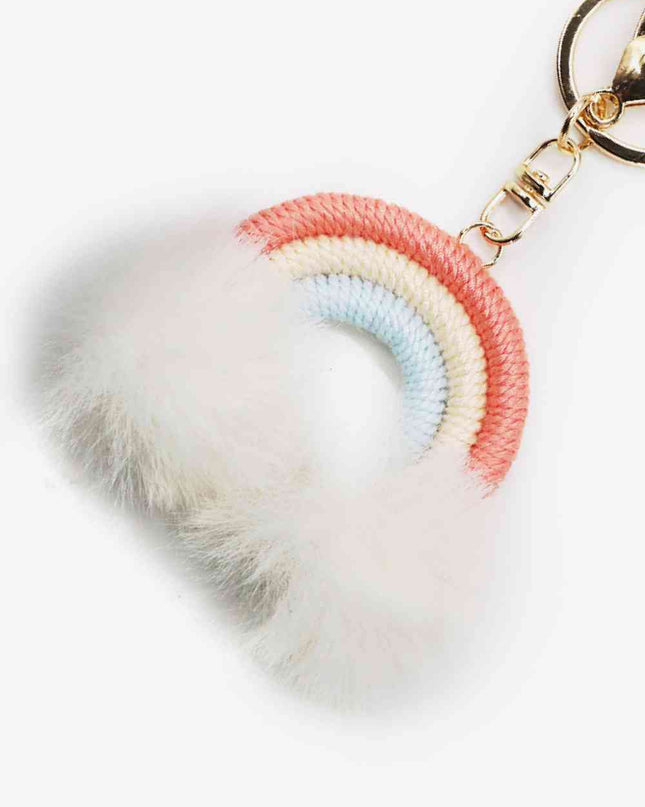 Assorted 4-Pack Rainbow Pom Pom Keychain