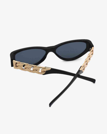 Chain Detail Temple Cat Eye Sunglasses