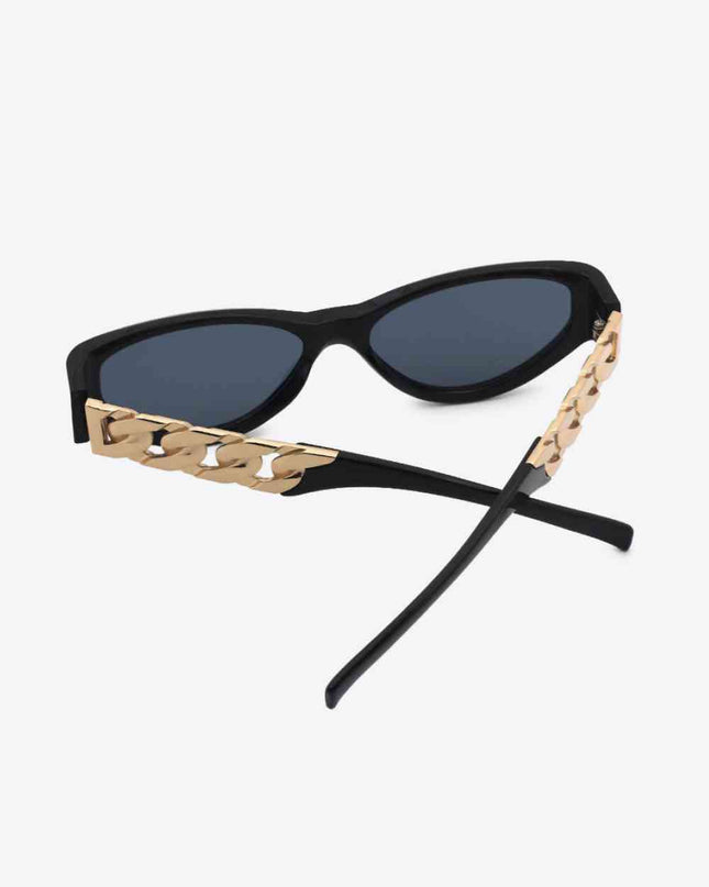 Chain Detail Temple Cat Eye Sunglasses