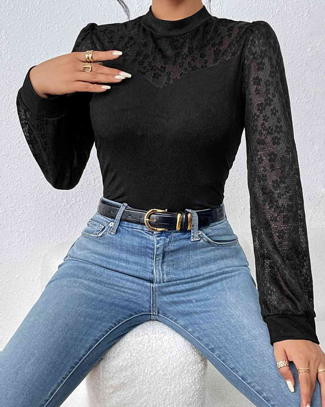 Mock Neck Long Sleeve Top