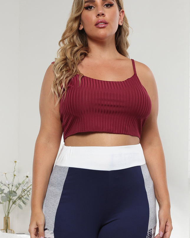 Plus Size Ribbed Spaghetti StrapTop