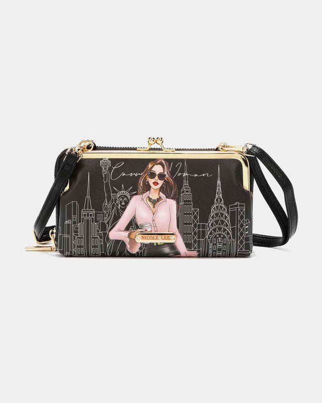 Nicole Lee USA Signature Kiss Lock Crossbody Wallet