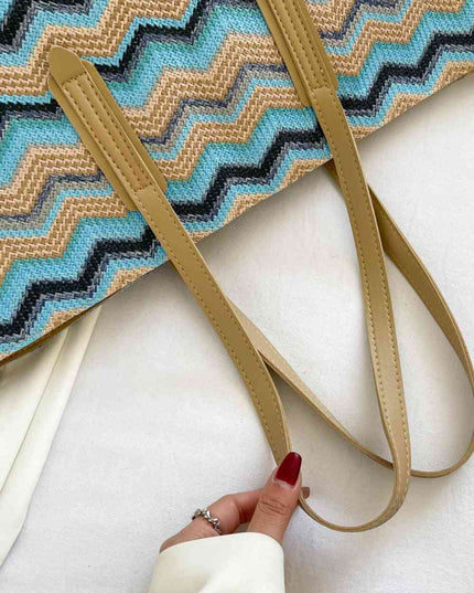 Chevron Straw Tote Bag