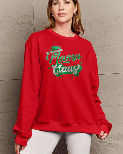 Simply Love Full Size MAMA CLAUS Round Neck Sweatshirt