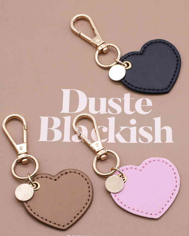 Assorted 4-Pack Heart Shape PU Leather Keychain