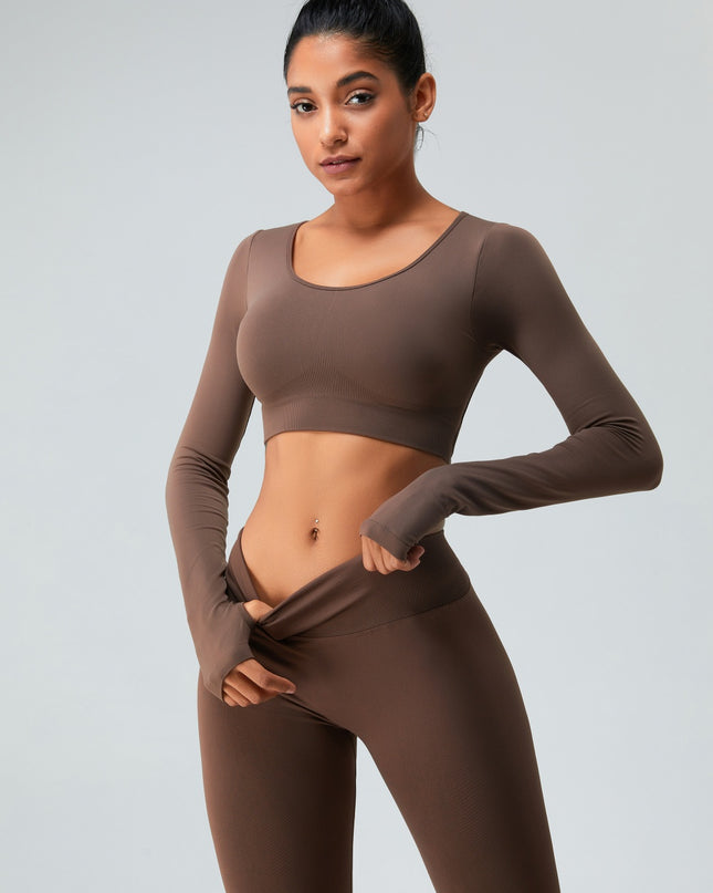 Cutout Round Neck Long Sleeve Active T-Shirt