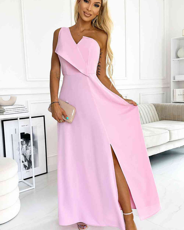 One-Shoulder Sleeveless Maxi Dress
