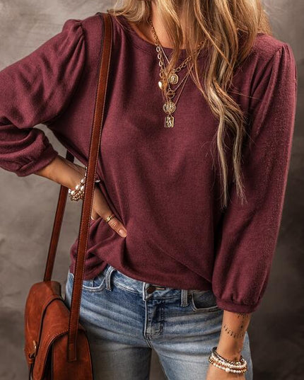 Round Neck Puff Sleeve T-Shirt