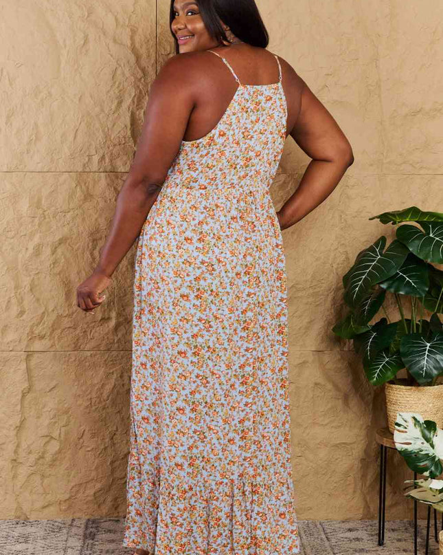 HEYSON Take Your Chances Full Size Floral Halter Neck Maxi Dress