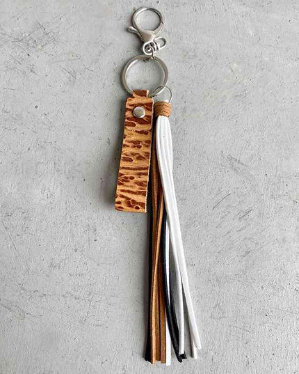 Genuine Leather Tassel Keychain