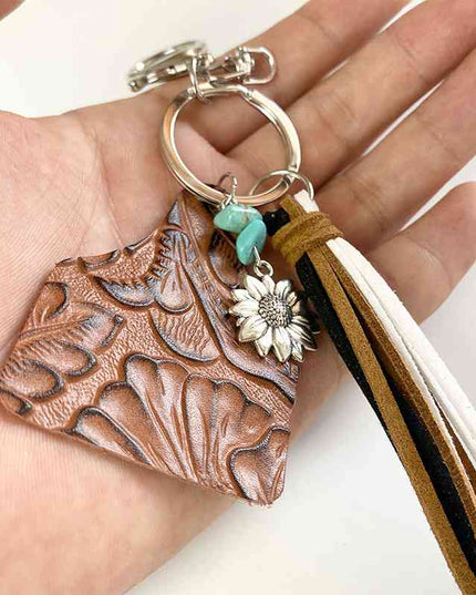 Turquoise Fringe Detail Key Chain