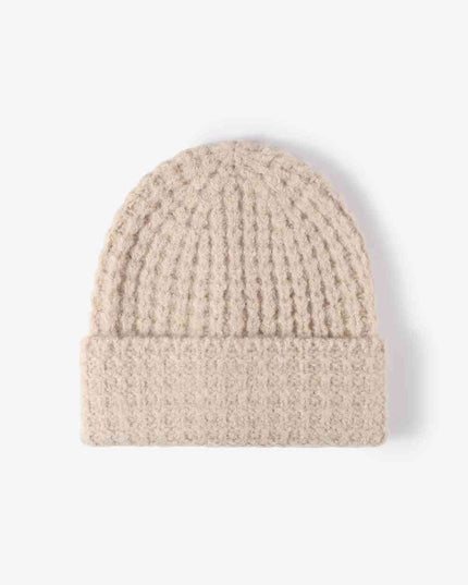 Waffle-Knit Cuff Beanie