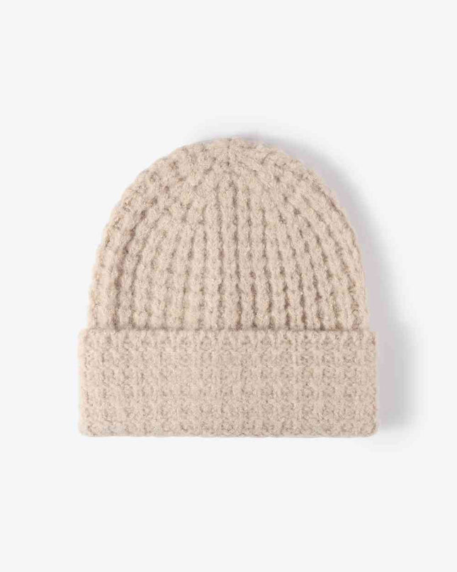Waffle-Knit Cuff Beanie