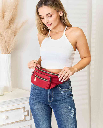 Fame Triple Pocket Nylon Fanny Pack