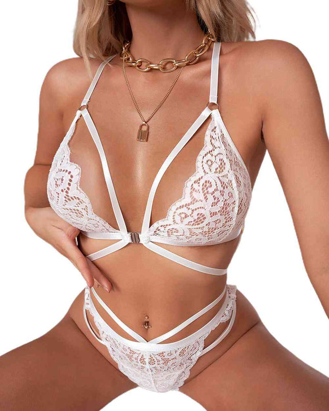 Cutout Strappy Lace Teddy