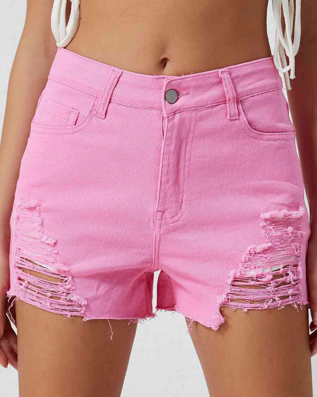 Distressed Denim Shorts