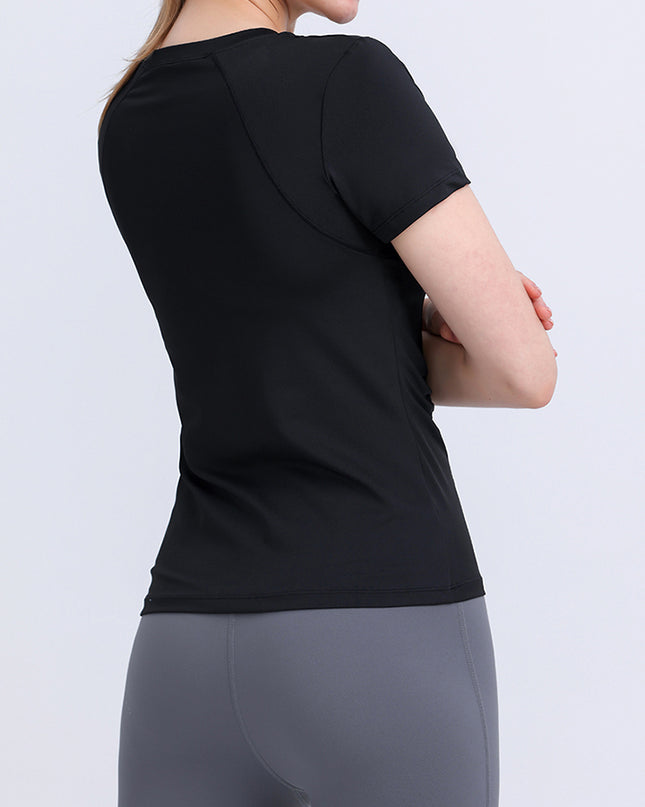 Round Neck Short Sleeve Active Top