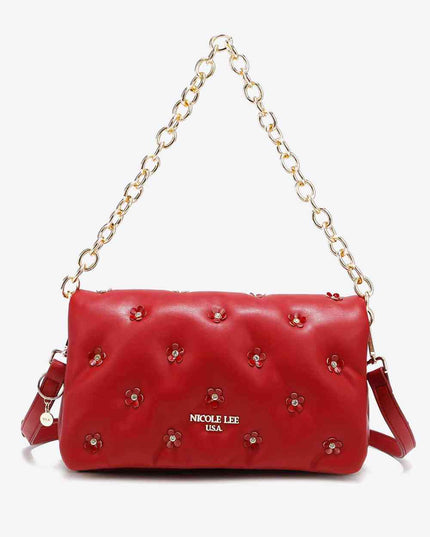 Nicole Lee USA Diamond Flower Messenger Crossbody Bag