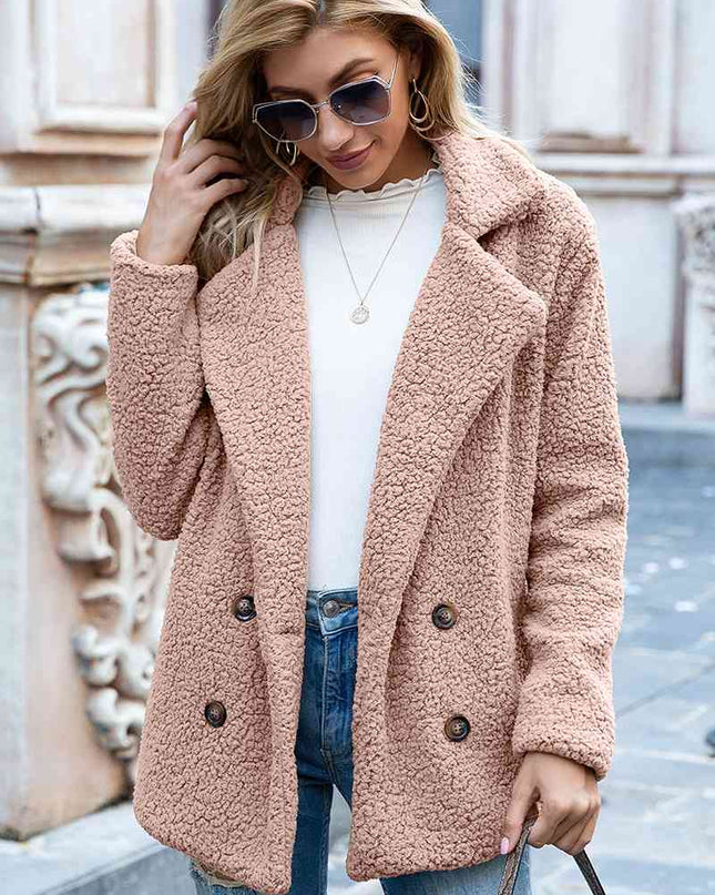 Full Size Lapel Collar Sherpa Coat