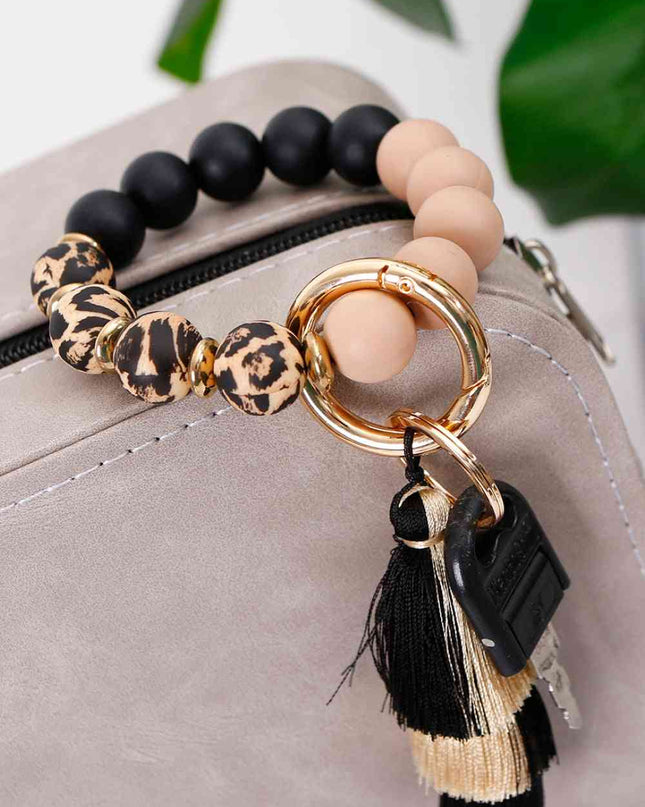 Beaded Keychain with Layered Tassel