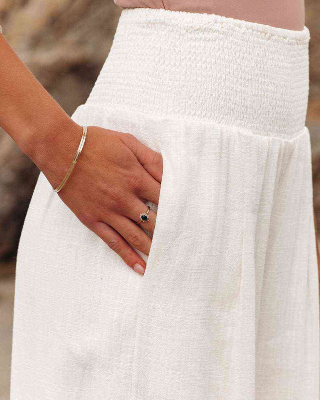 Full Size Smocked Waist Wide Leg Pants