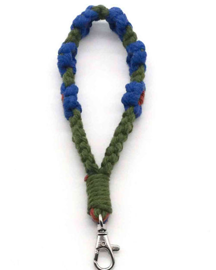 Assorted 4-Pack Hand-Woven Flower Macrame Wristlet Keychain