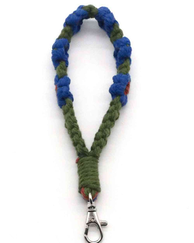Assorted 4-Pack Hand-Woven Flower Macrame Wristlet Keychain