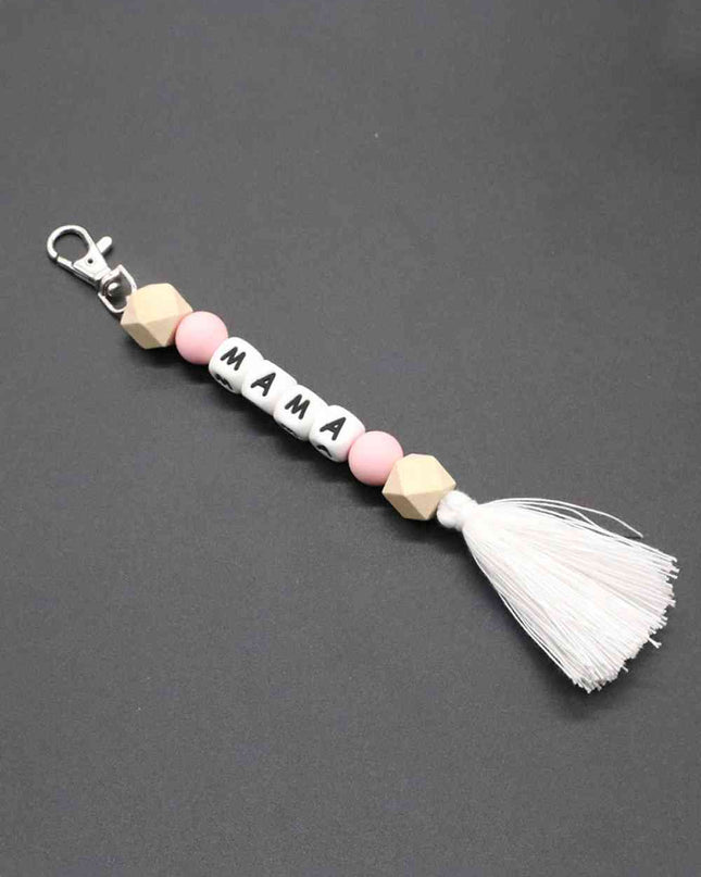 Assorted 2-Pack Mama Beaded Tassel Keychain