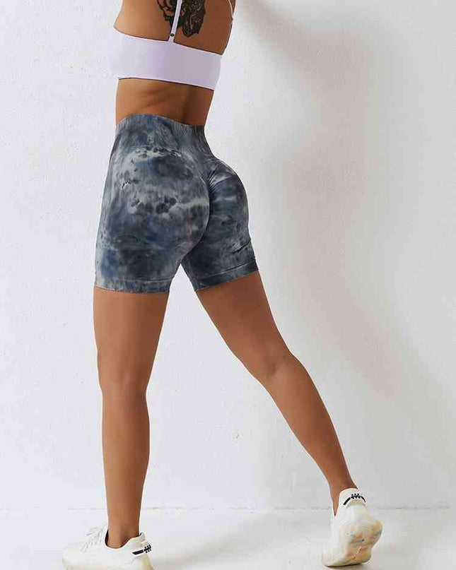 Tie Dye Wide Waistband Slim Fit Sports Shorts