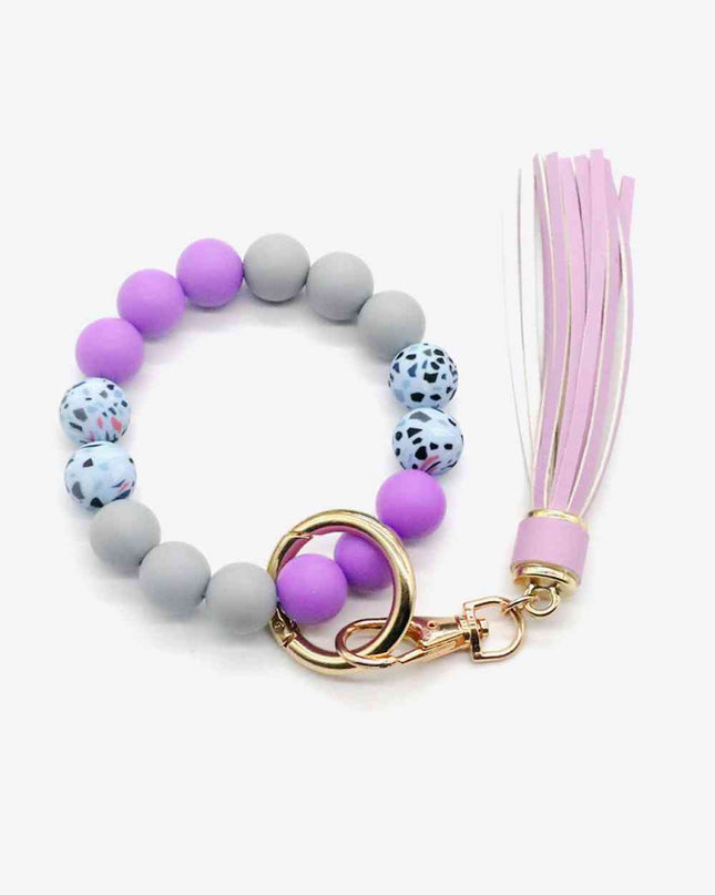 Assorted 2-Pack Multicolored Beaded Tassel Keychain