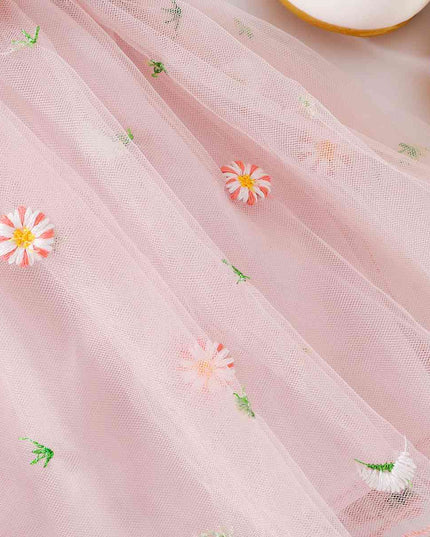 Embroidered Spaghetti Strap V-Neck Dress