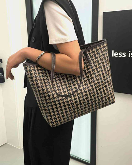 Printed PU Leather Tote Bag