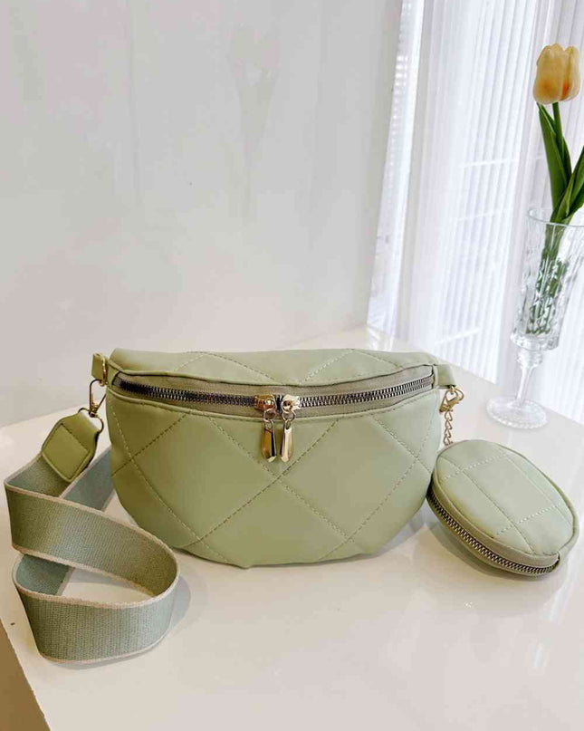 PU Leather Sling Bag with Small Purse