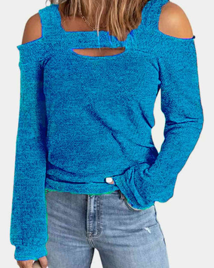 Full Size Cutout Cold Shoulder Blouse