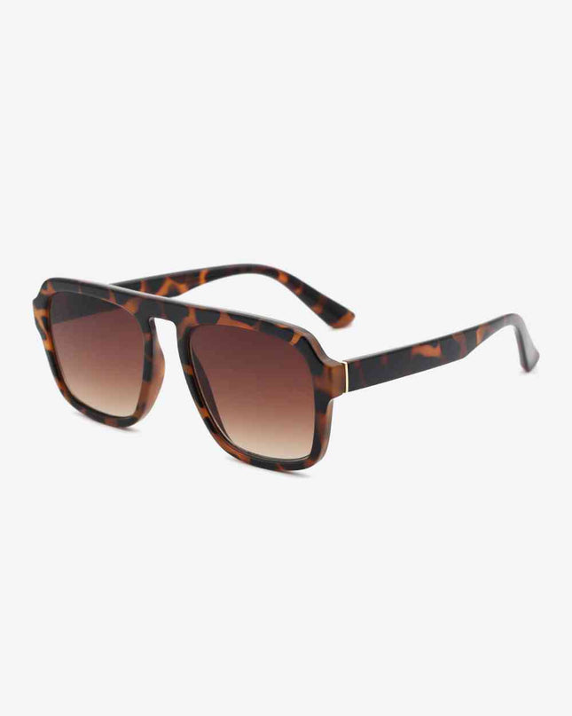 Tortoiseshell Square Polycarbonate Frame Sunglasses