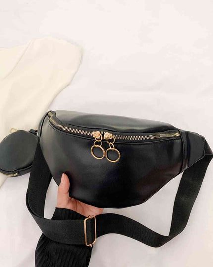 PU Leather Sling Bag with Small Purse