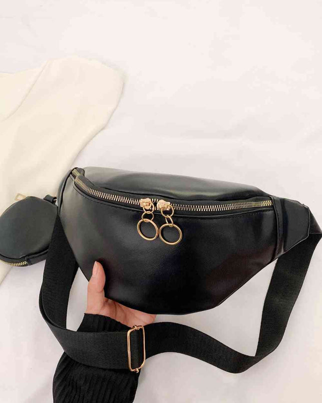 PU Leather Sling Bag with Small Purse